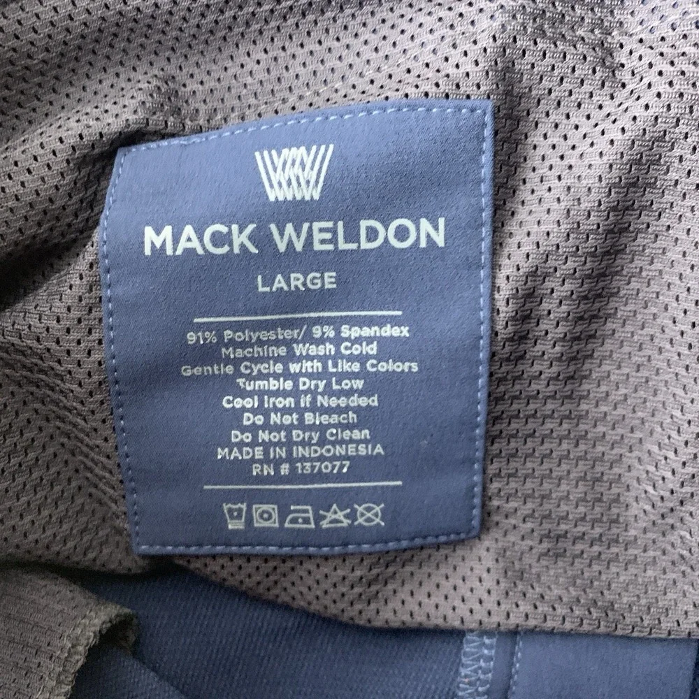 Mack Weldon Men Size Large Pants‎ Blue Performance Slim Straight Joggers Stretch